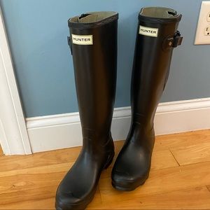 Hunter Norris Field Adjustable Boot - Tall Black Adjustable Rainboots